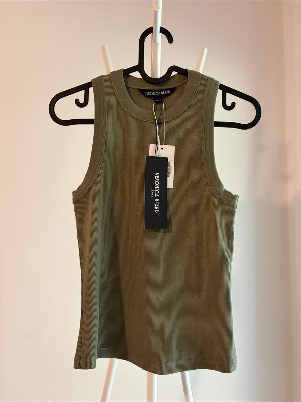 Veronica Beard Olive Green Ribbed Tank